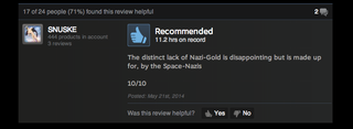 Illustration for article titled Wolfenstein, As Told By Steam Reviews